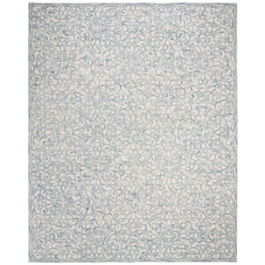 Trace Blue/Ivory 8 ft. x 10 ft. Distressed Floral Area Rug