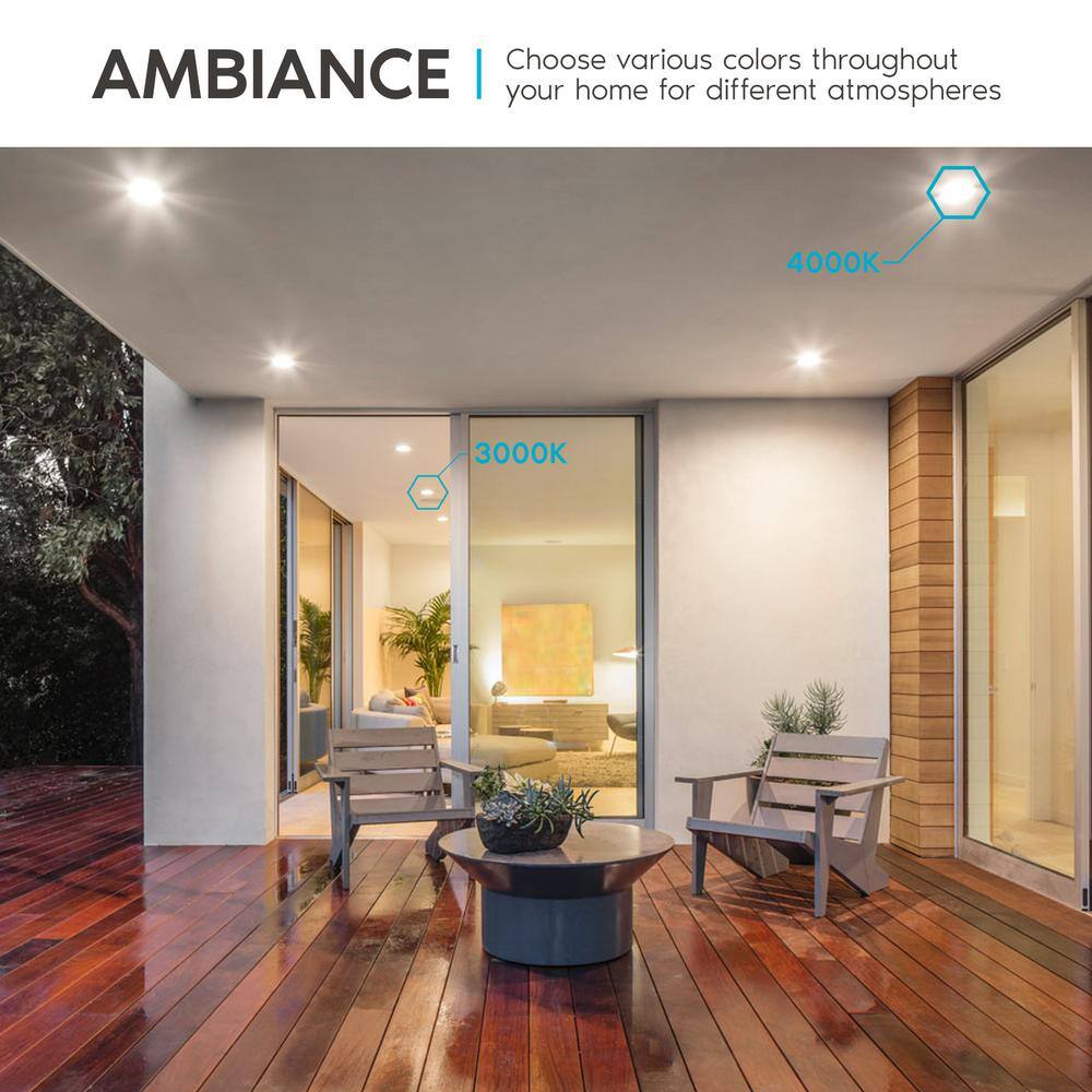 4'' White LED Recessed Lighting Kit with Switchable Color Temperature