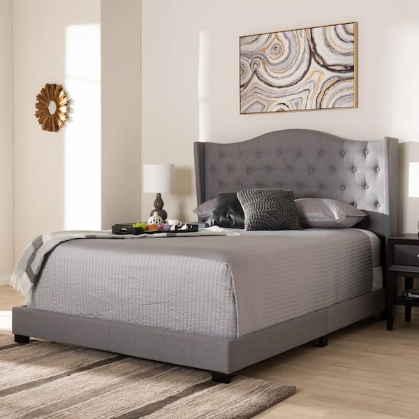 Baxton Studio Alesha Gray King Bed 149 8974 HD The Home Depot