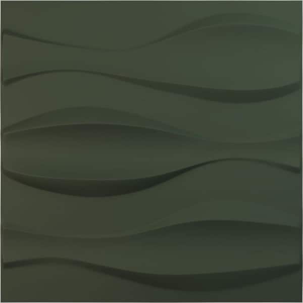 Ekena Millwork 19 5/8 in. x 19 5/8 in. Thompson EnduraWall Decorative 3D Wall Panel, Satin Hunt Club Green (12-Pack for 32.04 Sq. Ft.)