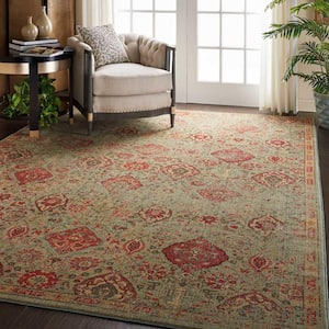 Somerset Light Green 8 ft. x 11 ft. Repeat Medallion Traditional Area Rug
