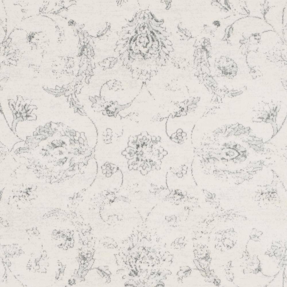Elegant Cream & Grey Synthetic Rectangular Rug, 6'7" X 9'2"