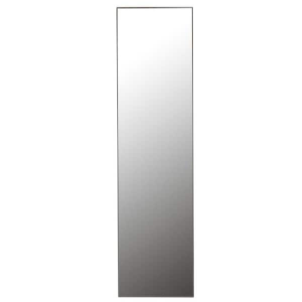 TRUU DESIGN 12 in. W x 48 in. H Metallic Gunmetal Over-the-Door Mirror