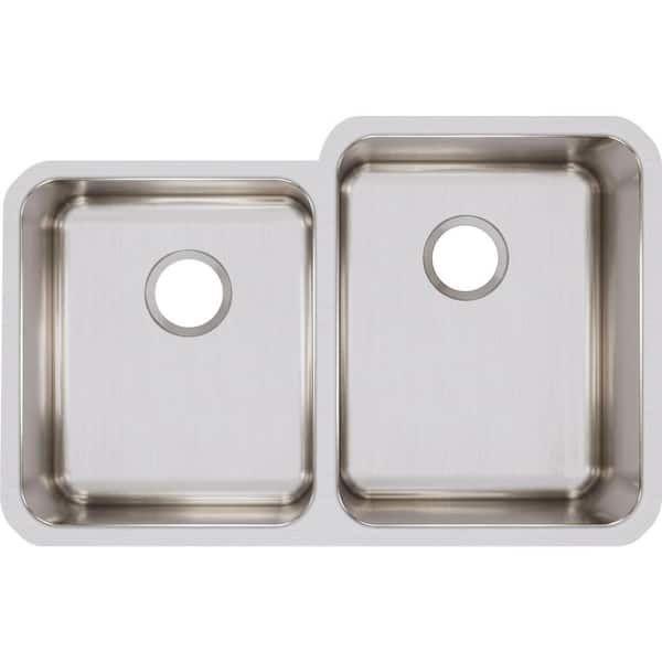 Elkay Lustertone 31in. Undermount 2 Bowl 18 Gauge  Stainless Steel Sink Only and No Accessories
