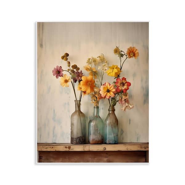 Stupell Industries Rustic Spring Flowers Shelf by Arlington Prints Unframed Nature Graphic Art Print 14 in. x 11 in.