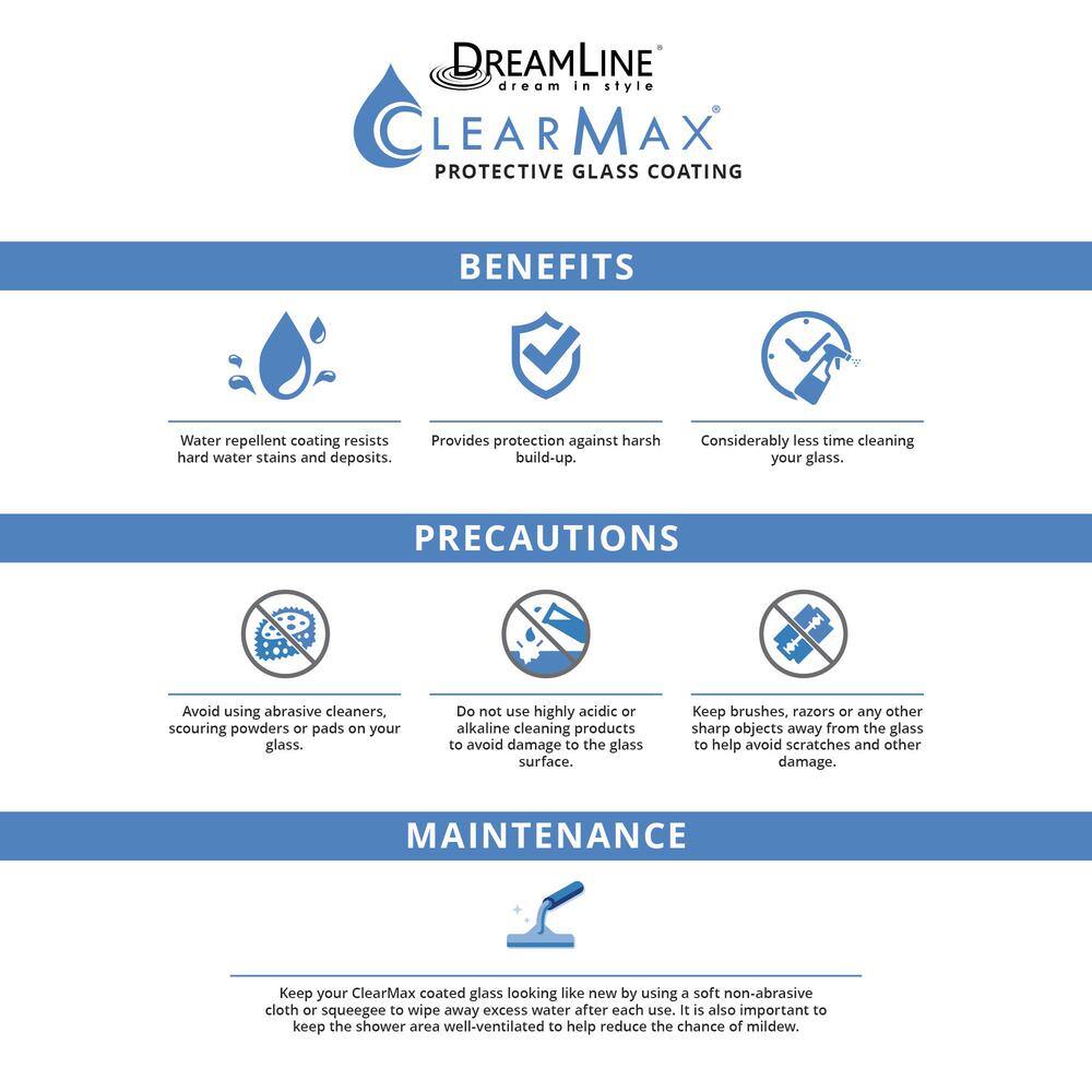 Matte Black Frameless Hinged Shower Door with Clear Glass