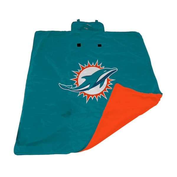 logobrands Miami Dolphins Teal and Orange 60 in. W x 80 in. L All Weather Outdoor Blanket