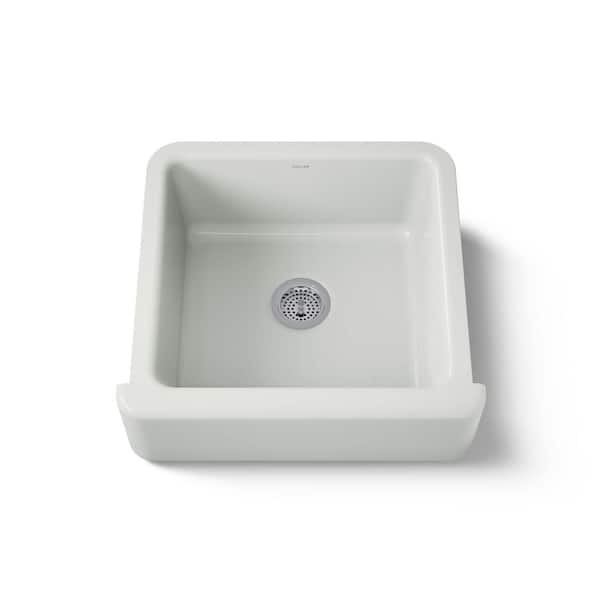 KOHLER Whitehaven Farmhouse Apron-Front Cast Iron 24 in. Single Basin Kitchen Sink in Sea Salt