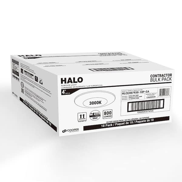 HLCE 4 in. LED Surface Mount Disk Light 60-Watt Equivalent 700lm, 3000K, 18-Pack, Title 20 Compliant