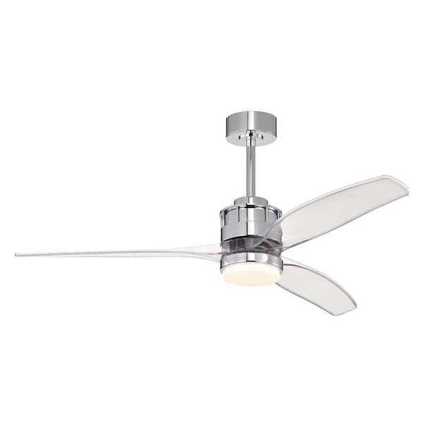 Warehouse of Tiffany Murdo 52 in. 1-Light Indoor Chrome Finish Ceiling Fan with Light Kit