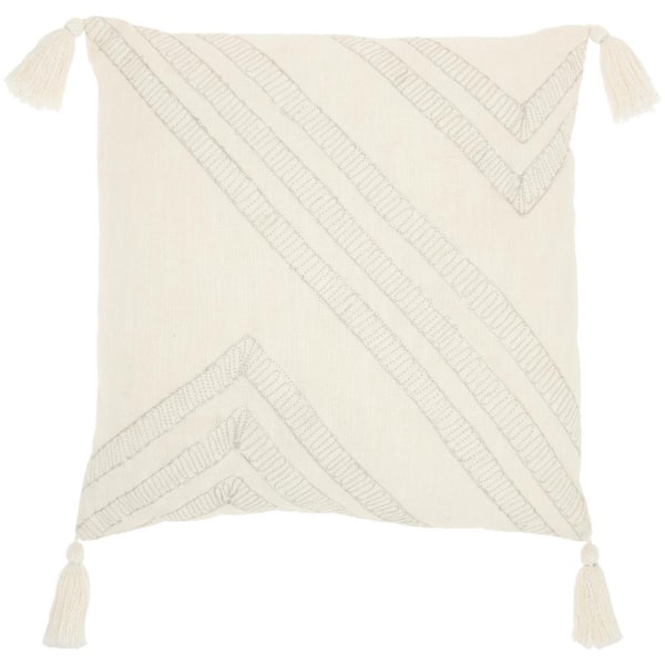 kathy ireland Kathy Ireland Ivory Geometric Removable Cover 20 in. x 20