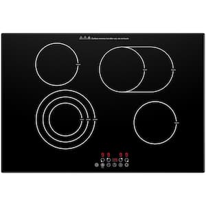 30 in. 4 Elements Radiant Electric Cooktop in Black with 9 Heating Level (240-Volt/6700-Watt)