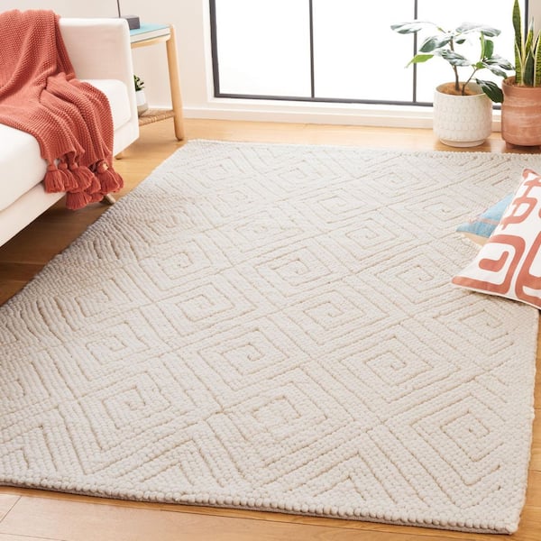Natura 4 ft. x 6 ft. Ivory Diamond Swirl Area Rug