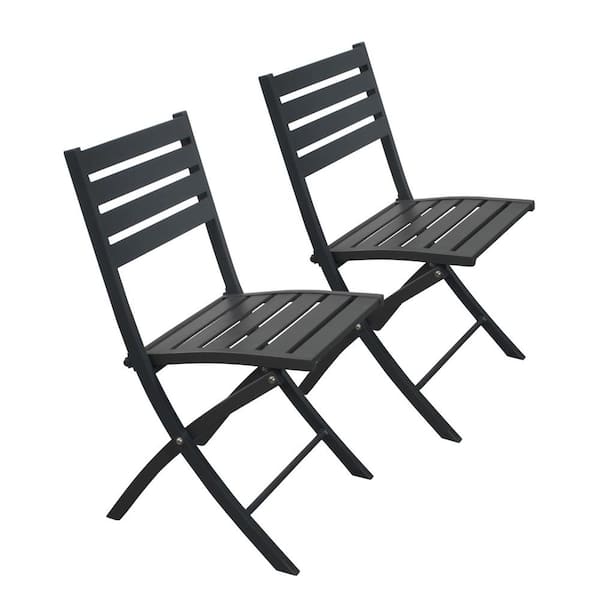 cenadinz Outdoor Folding Chair (Set of 2) All Weather Aluminum Patio Chairs