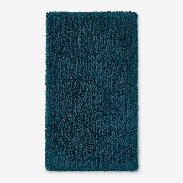 The Company Store Company Cotton Chunky Loop Deep Teal 17 in. x 24 in. Bath Rug