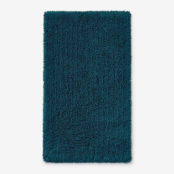 The Company Store Company Cotton Chunky Loop Deep Teal 24 in. x 40 in. Bath Rug