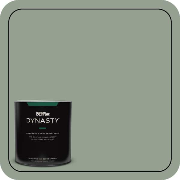 BEHR DYNASTY 1 qt. #N400-4 Forest Path One-Coat Hide Semi-Gloss Enamel Interior Stain-Blocking Paint and Primer