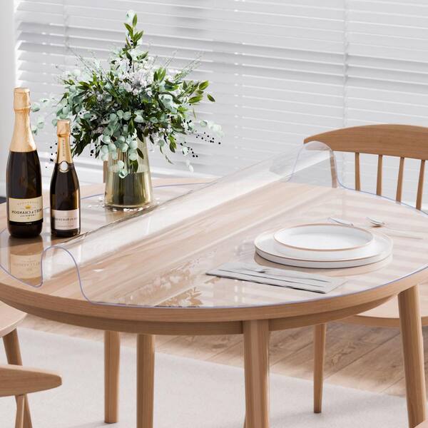 Pvc Table Topper Round Round Plastic Table Protector 1.5mm Thick Clear Round PVC Table Cover ...