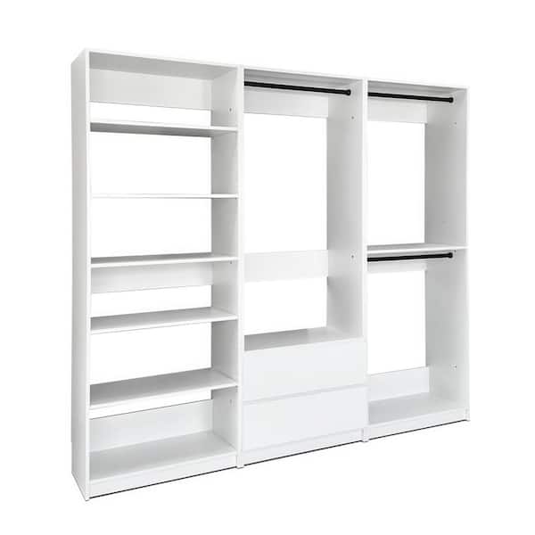 Prosper 96 in. W White Tower System Freestanding-Shelf Walk-in Wood Closet System