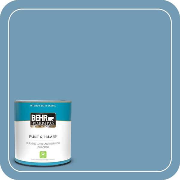 BEHR PREMIUM PLUS 1 qt. #560D-5 Ocean View Satin Enamel Low Odor Interior Paint & Primer