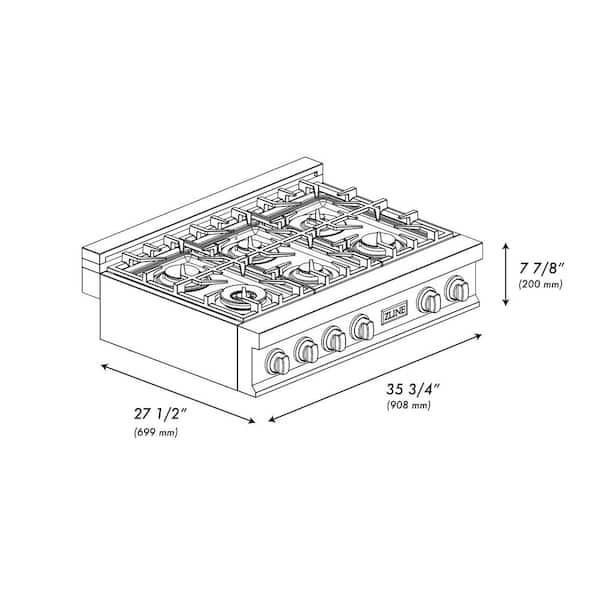 ZLINE Kitchen and Bath Autograph Edition 36 in. 6 Burner