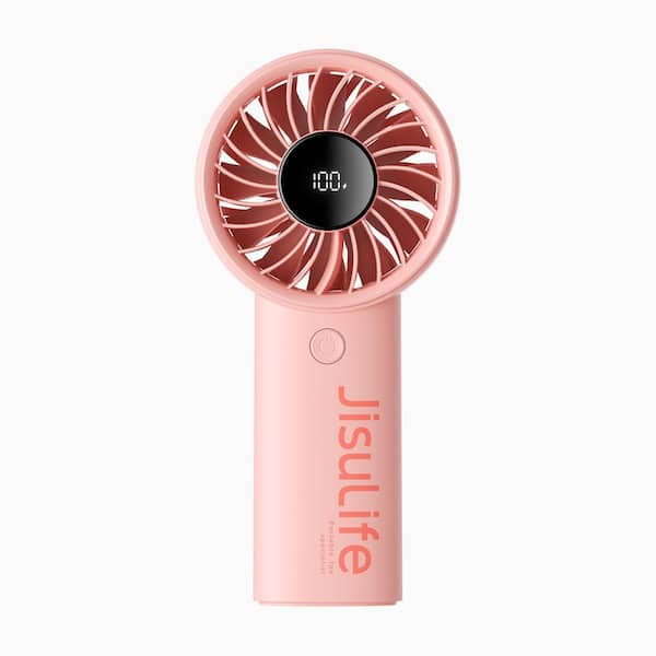 Life 4 5-Speeds Handheld Personal Fan with 3600 mAh Battery, Pink