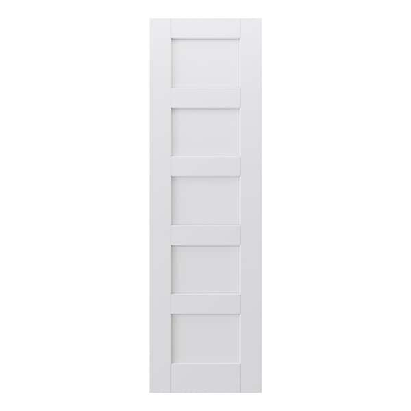 EH PUERTA 18 in. x 80 in. 5-Lite Paneled Blank White Primed Solid Core Composite Manufacture Wood Interior Door Slab