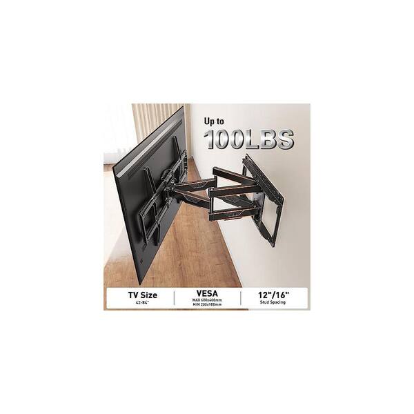 Vrbgify MD2617 Retractable Full Motion Wall Mount for 42 in. - 84