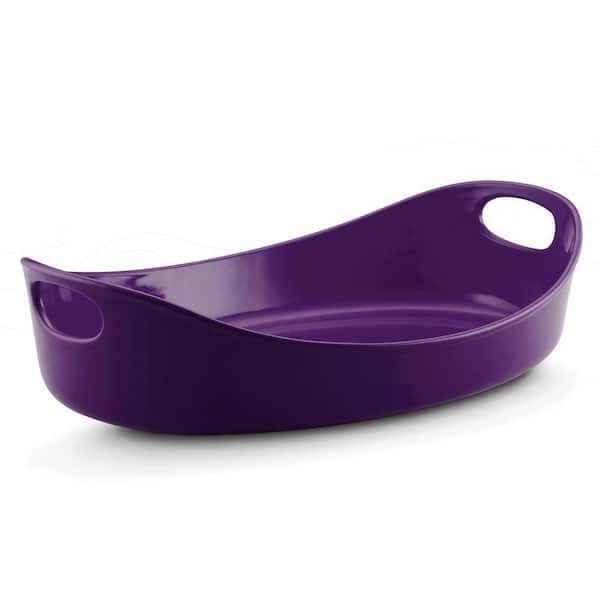 Rachael Ray Bubble and Brown Large Oval Baker in Purple