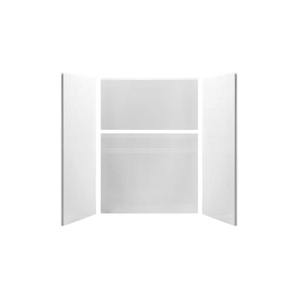 Moray 36 in. D x 60 in. W x 78 in. H Direct-to-Stud 4-Piece Alcove SMC Shower Wall Surround in White
