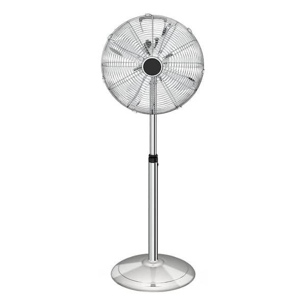 Unbranded 16 in. 3 Fan Speeds Pedistal Fan in Silver with Adjustable Heights