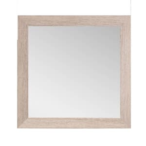 32 in. W x 32 in. H Square Classic Taupe Framed Mirror