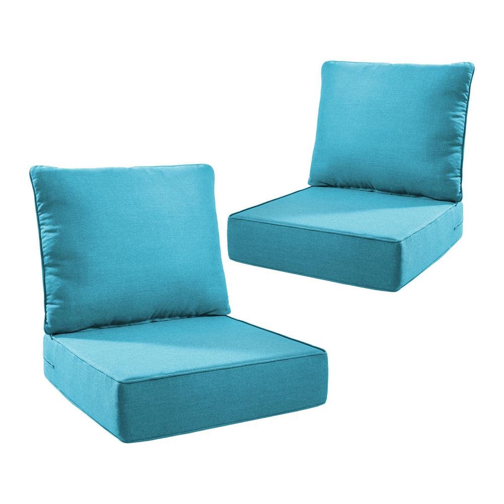Duraolex 24 in. W x 24 in. D x 6 in. Thick Square 4-Piece Deep Seating Outdoor Lounge Chair Olefin Cushion in Turquoise price history on PriceWatchPro