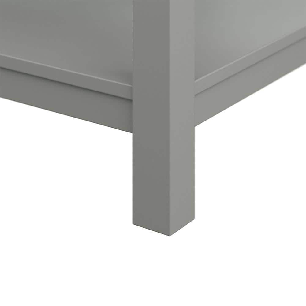 Grey Pine Wood Single Sink Bathroom Vanity with Carrara Marble Top