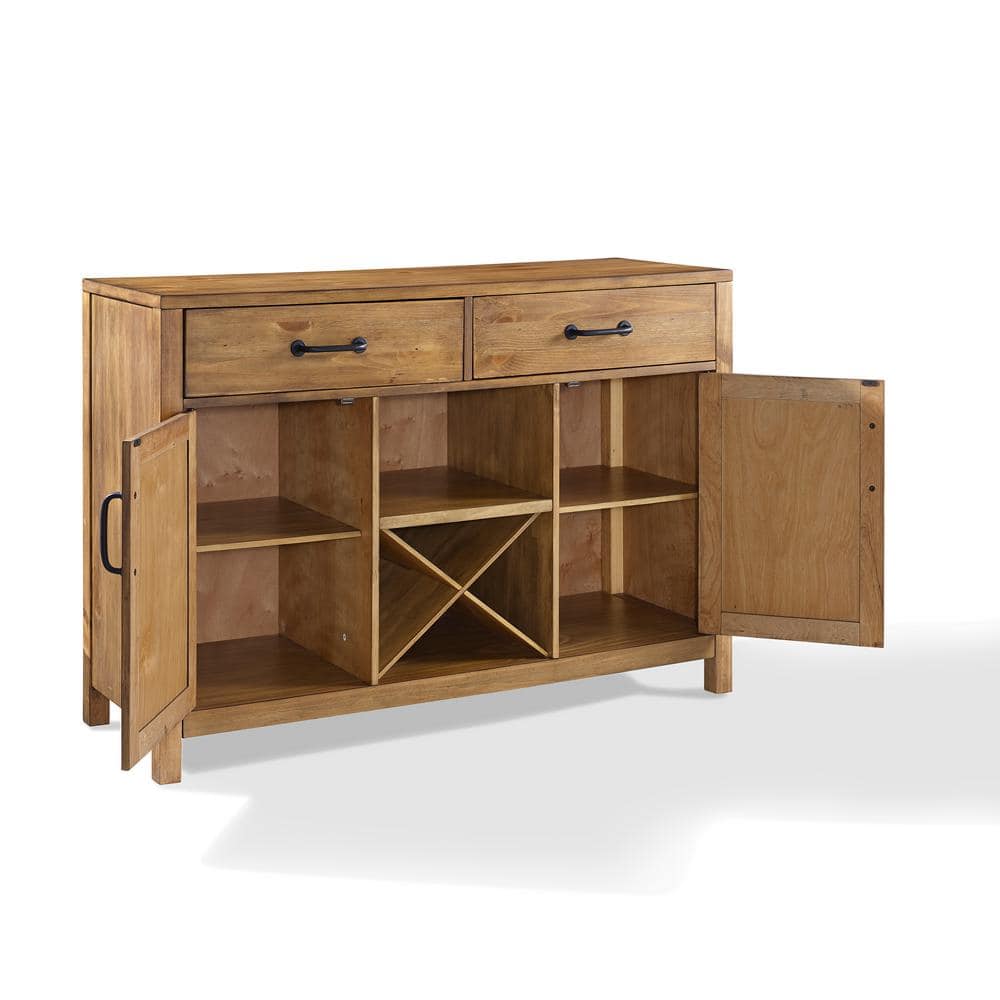 Rustic Charm 57'' Natural Wood Sideboard with Industrial Accents