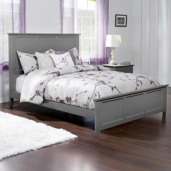 AFI Madison Queen Traditional Bed with Matching Foot Board in Grey