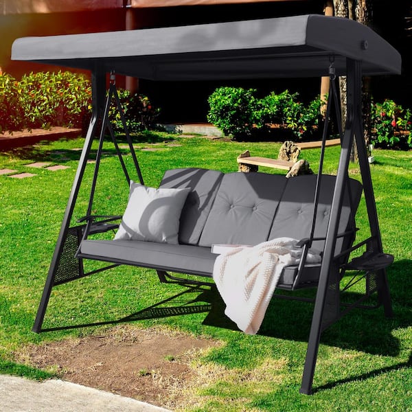 3 seater metal discount garden swing chair