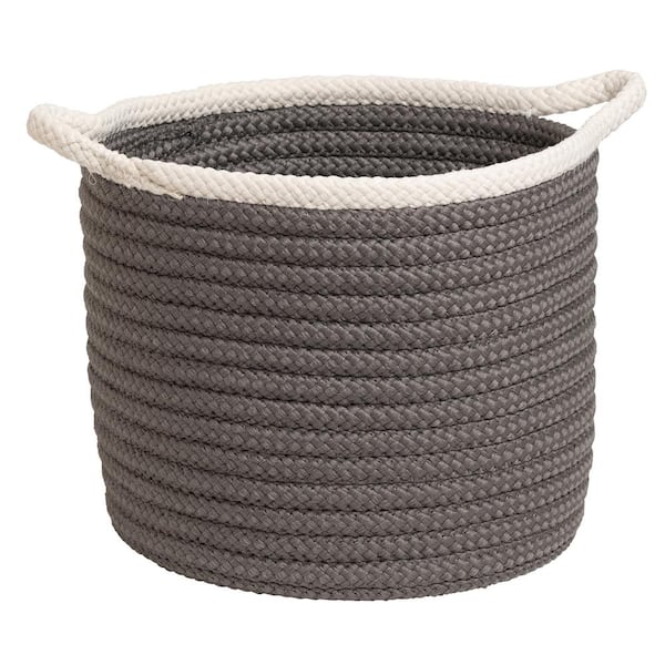 Colonial Mills Sonoma 12 in. x 12 in. x 10 in. Grey Round Polypropylene Braided Basket