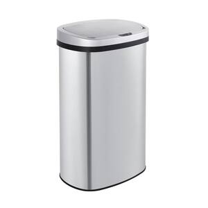 15.85 Gal./60 l Stainless Steel Oval Motion Sensor Trash Can for Kitchen