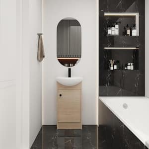 14.40 in. W x 18.10 in. D x 34.60 x in. H Single Sink Freestanding Bath Vanity in white with white Wood Top