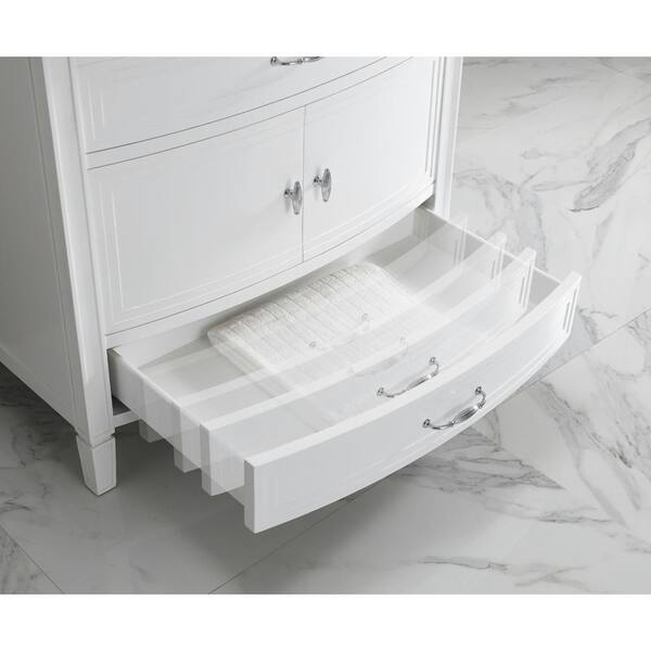 Satico 22.00 in. W x 12.00 in. D x 34.00 in. H MDF White 3-Drawer