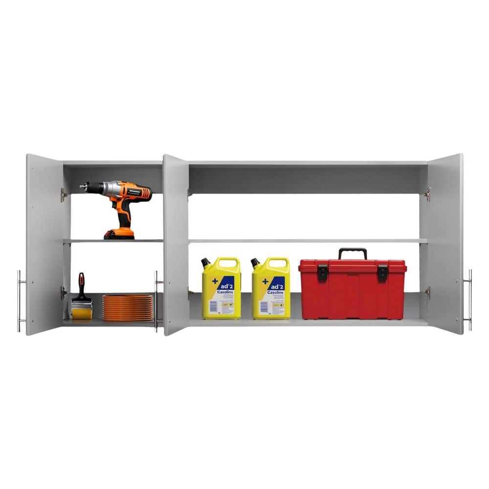 Elite 54 in. W x 24 in. H x 12 in. D 2-Shelves Manufactured Wood Freestanding Cabinet Garage Storage Cabinet in Gray price history on PriceWatchPro