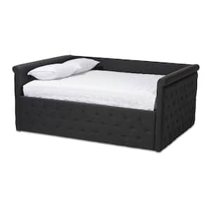 Baxton Studio Delora Dark Gray Queen Trundle Daybed 158 9666 HD