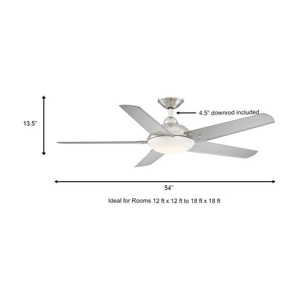 Outdoor LED Brushed Nickel Ceiling Fan 
