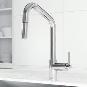Utopia 14 in. H Single Handle Pull-Down Sprayer Kitchen Bar Faucet in Chrome