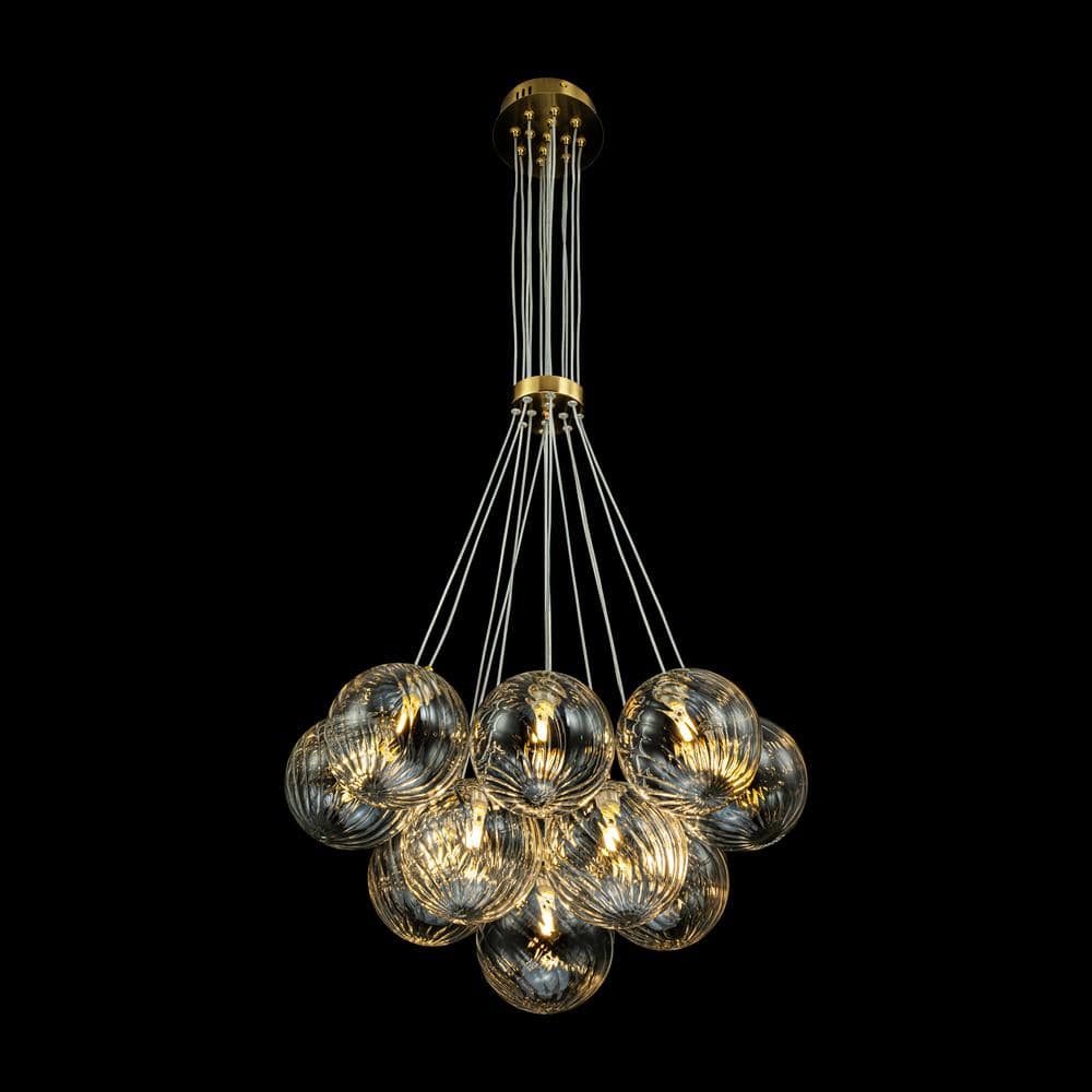 Lillian 13-Light Gold Modern Glass Globe Bubble Chandelier, No Bulbs Included price history on PriceWatchPro