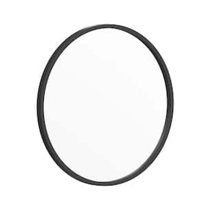 20 in. W x 20 in. H Modern Round Black Wall Mounted Mirror
