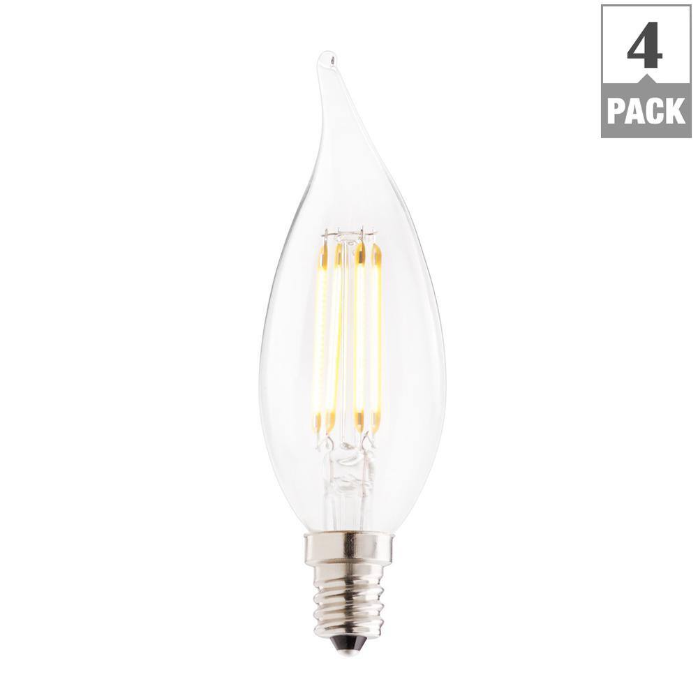 25 Watt Equivalent Clear Dimmable LED Filament Bulb 4-Pack