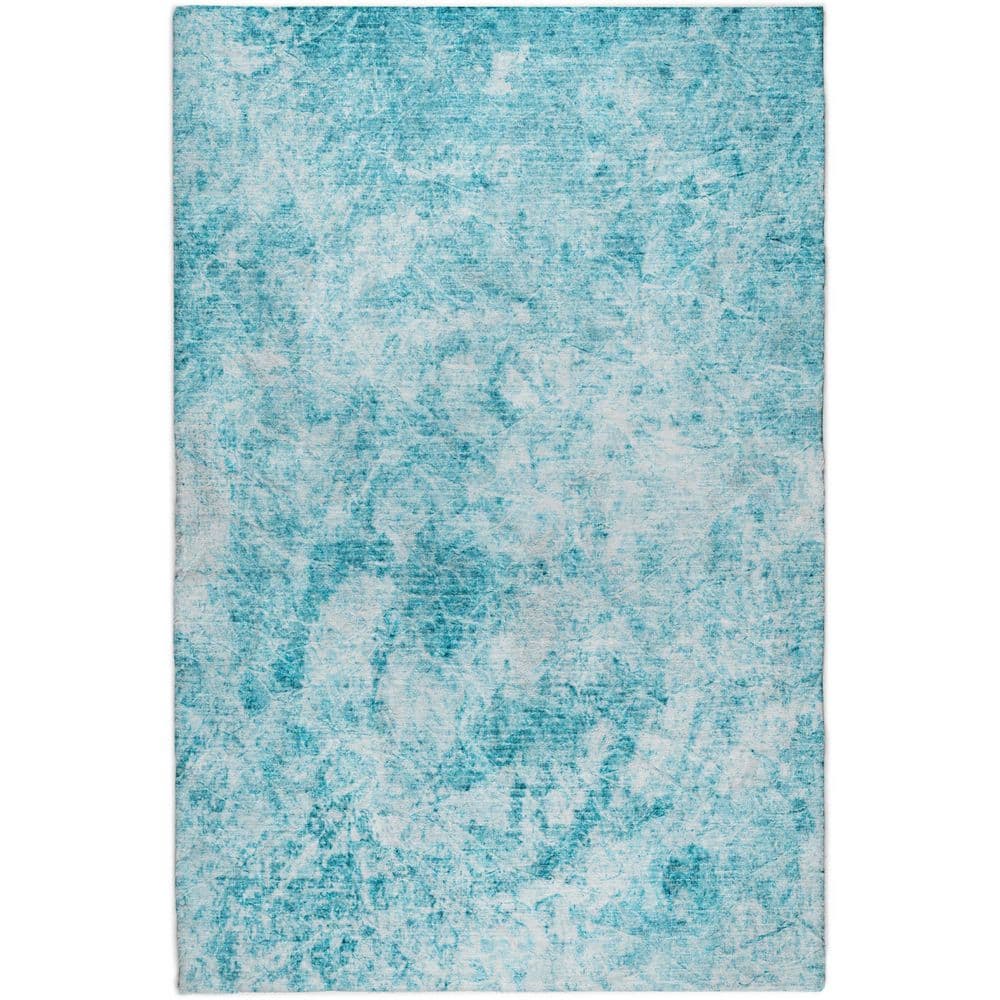 Dream Shag Premium Machine Washable Abstract ADS553 Teal 5 ft. x 7 ft. 6 in. Area Rug price history on PriceWatchPro