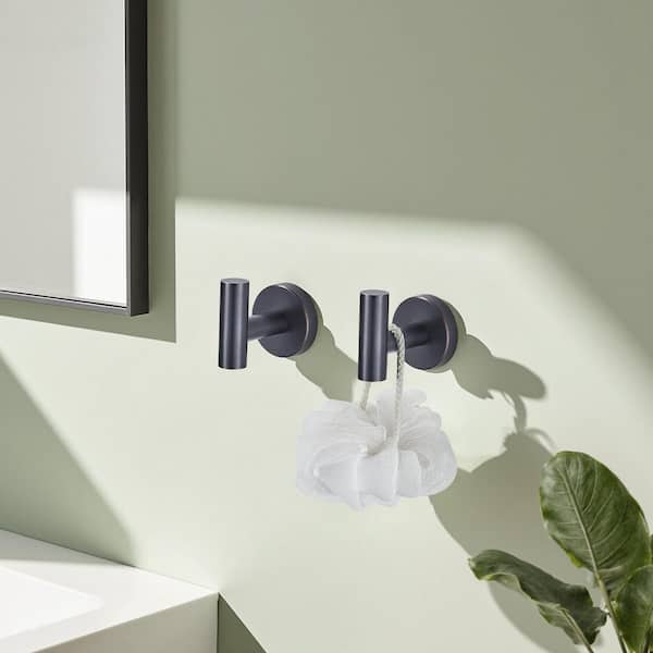 Bathroom Robe Hook and Towel Hook Wall Mounted Stainless Steel in Oil Rubbed Bronze (2-Pack)